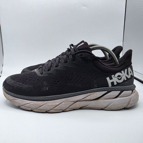 Hoka One One Clifton 7 Mens Size 10 Black White Athletic Shoes Running Walking